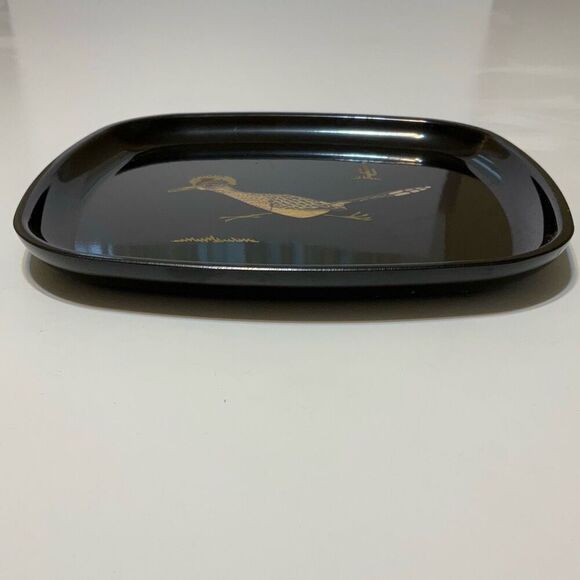 Vintage Couroc of Monterey Roadrunner Tray Mid Century. Wood and mother of pearl - Picture 4 of 8